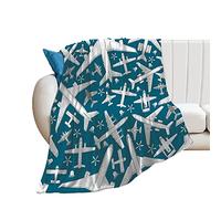 Fleece Blanket Plane Aircraft Airplane Jet Throw Blanket Soft Comfy Bed Throw Blanket For Chairs Couch Travel 40"X50"