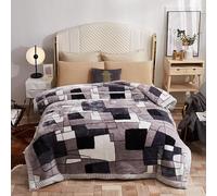 Fleece Blanket Plush Blanket King Size 80x90inch, 8LB Heavy Korean Mink Blanket Silky Soft and Warm, 2 Ply A&B Printed Raschel Bed Blanket