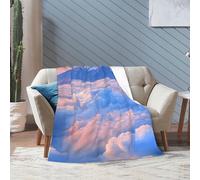 Fleece Blanket Plush Cozy Fuzzy Throw Blanket for Couch Bed,Serene Pastel Mount Fuji Over Clouds Scenic Photography Mobile Wallpaper Soft Warm Blanket