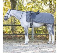 QHP Turnout Collection Riding Blanket Lined Grey Reflective 1200D, Size: Medium