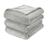 WAVVE Fleece Blanket Sofa Throw Grey 5ft x 6.5ft - Fluffy Soft Warm Versatile Blanket for Sofa/Couch/Bed Double/Twin Size Gray, 150x200 cm