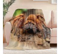 Fleece Blanket Soft Cozy Reversible 28" x 39", Nature Photography Wildlife Spiders Printed Blankets for Kids Boys Adults - Fluffy Warm Sherpa Throw All Season for Bed Couch Sofa Coffee Brown