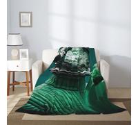 Fleece Blanket, Soft Throw for Home Decorfuturistic Astronaut Helmet Digital Art with Surreal Landscape Mobile Wallpaper