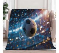 Fleece Blanket Sports Football Stadium 100x130 cm Sherpa Throw Blankets for Sofa Bed, Soft Warm Fluffy 3D Print Versatile Blanket, for All Season