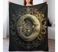 Fleece Blanket Sun And Moon Throw for Sofa & Bed, Plush Cozy Fuzzy Blanket, Super Soft And Warm Fluffy Blanket for All Seasons,（100×130cm）