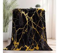 Fleece Blanket Throw Blanket Super King Size 220 X 240 Cm Marble Textured Gold Leaf Gold Sherpa Fluffy Flannel Blankets Soft Warm Cozy Throw Blankets For Bed Couch Sofa Armchairs Picnic