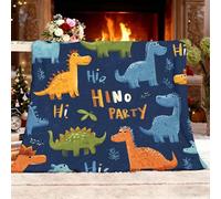 Fleece Blanket Throw -Versatile Soft Décor Blanket Fluffy Throws Cartoons Anime Dinosaurs Sherpa Warm Sofa Bed Blanket 130x150cm Dark Blue Cozy Flannel Blankets for Travel, All Seasons
