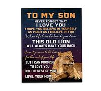 Fleece Blanket to My Son Letter, Printed Quilts Air Mail Blanket Flannel Gifts Positive Encourage Love Son's Flannel Gifts (150 * 200CM)