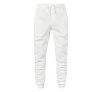 Fleece Cargo Sweatpants Relax Fit Bungee Cord Open Bottom Mens Jogger Sweatpants Men's Slim Fit Workout Athletic Pants Sweatpants for Men with Pockets Men's Slim Joggers Gym JANUK0810SALE0059 White