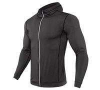 Fleece Coat for Men Plush Jacket Top Men Fitness Training Quick-drying Jacket Solid Color Casual Zipper Long-sleeved Sports Quick-drying Outwear for Outdoor Hiking Work Walking (Dark Gray, M)