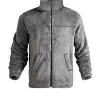 Fleece Coat for Men Warm Plush Overcoat 2025 European American Autumn And Winter Men's Vertical Collar Fleece Slim Fit Plus Size Casual Embroidered Outwear for Outdoor Hiking Work (Dark Gray, XXXL)