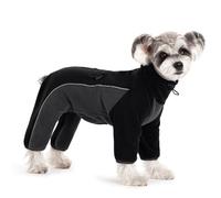 Fleece Coat for Small Medium Dogs - Pullover Pajamas Jumpsuit Bodysuit With Legs, Pet Windproof Warm Cold Weather Jacket Full Body Vest Cozy Snowsuit Apparel Outfit Clothes