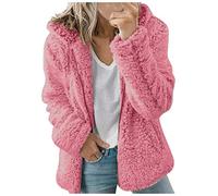 Fleece Coats for Womens UK Full Zipper Soft Fluffy Coats Teddy Fleece Cardigan Jackets Loose Fit Long Sleeve Overcoat Autumn and Winter Warm Hooded Loungewear Longline Outerwear for Girls