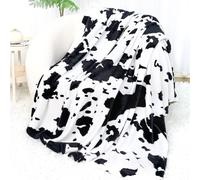 Fleece Cow Print Throw Blankets Soft Flannel Cozy Cow Blankets for Adults, Washable Lightweight Fuzzy Cow Print Blanket for Couch Sofa Bed Office Warm Plush Cow Blankets for All Season (50×60in)