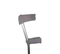 Fleece Crutch Covers - Soft Foam Padded Hand Grip & Forearm Cuff Covers for UK Crutches - Washable, Elastic and Hook & Loop Fastening, Comfortable Support for Everyday Use - Dark Grey