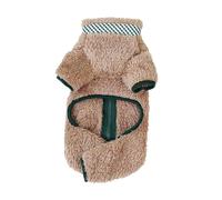 Fleece Dog Coat for Small Dogs with Double D-Ring Zipper on the Back, Pet Jumpsuit, Puppy Pajamas, Winter Autumn, Chihuahua, Yorkie, Thermal Clothes (Coffee, 33 x 23 x 2 cm)