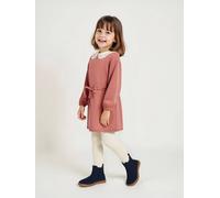 Fleece Dress with Macramé Collar for Girls dusky pink