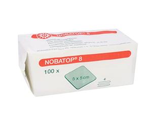 Fleece Fabric Compress 100 Piece Nobatop 8 Non-Sterile Various Sizes - 5 cm x 5 cm