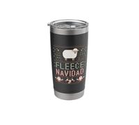 Fleece Feliz Navidad Sheep Ugly Christmas Sweater Stainless Steel Insulated Tumbler