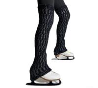 Fleece Figure Skating Leg Warmers Socks Providing Warmth and Support Covering Calves and Knees Suitable for Ice Rink Warm Ups and Daily Practice (black)
