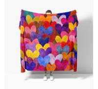 Fleece Flannel Blanket Baby size 70x100cm, No Shed No Pilling Creative Love Design Cozy Lightweight Throw Blanket for Couch Bed Decor, Soft Warm Colorful Sofa Blankets for Women Men