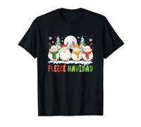 Fleece Funny Navidad Xmas Group Santa Reindeer Sheep Farmer T-Shirt