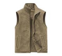 Fleece Gilet for Men UK Thermal Winter Work Vest Lightweight Sleeveless Jacket with Full Zipper Warm Outdoor Outerwear Gilets Winter Fleece Body Warmer Hunting Hiking Waistcoat Coat