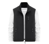 Fleece Gilet for Men UK Warm Bodywarmer Reversible Softshell Waistcoat Thermal Vest Warm Casual Soft Zipped Jacket Zip Pockets Stand Collar Golf Gilet Leisure Workwear Sleeveless Jacket Tank Tops
