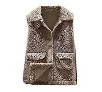 Fleece Gilet for Women UK Clearance Soft Teddy Fleece Outerwear Gilets and Bodywarmers Solid Wool Zipper Velvet Jacket Waistcoat Winter Warm Cardigan Jackets Thermal Vest Ladies