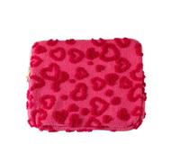 Fleece Heart Embroidery iPad Case, 11 13 15 Inch Plush Laptop Sleeve, Cute Protective Cover for Tablet (red,15inches)