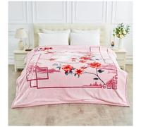 Fleece Heavy Blanket 2-Ply - Fluffy Extra Thick Bed Blanket (200x240 cm) - Blossom Plush Reversible Weighted Blanket 5kg - 100% Polyester Warm Bed Throw - Stress & Anxiety Relief - King Size