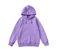 Fleece Hoodie for Boys & Girls, Cotton Pullover with Plush Linin , Warm Cozy Long Sleeve Sweatshirt for Baby to Big Kids (Purple, 9-10 Years)
