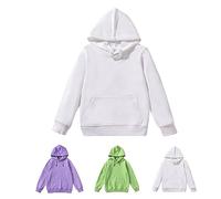 Fleece Hoodie for Boys & Girls, Cotton Pullover with Plush Linin , Warm Cozy Long Sleeve Sweatshirt for Baby to Big Kids (White, 9-10 Years)