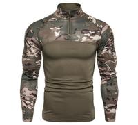 Fleece Hoodie Men Spring and Autumn Men's Self Cultivation Youth Camouflage Stitching Casual T Shirt Europe and The United States Stand Long Sleeved Collar Discounted Items for Sale