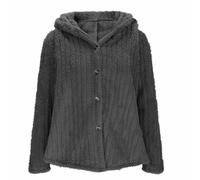 Fleece Hoodie Women Button Up Cardigans, Ladies Teddy Fleece Jackets Oversized Hoodie Warm Winter Coats, Ribbed Cardigans Long Tunic Tops Fluffy Hoodies for Casual Work Loungewear