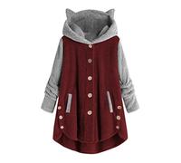 Fleece Hoodie Women Cat Ears Hooded Pullover Sweatshirt Casual Loose Jumper Outwear Coat Ladies Jacket Fleece Blanket Tops Plus Size UK S-5XL