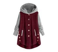 Fleece Hoodie Women Oversized Sweatshirt With Side Pockets Winter Fluffy Jacket Plus Size Hoodie Long Sleeve Shirt Jacket Button Up Coat Cozy Blanket Hoodie Ladies Casual Lounge Wear
