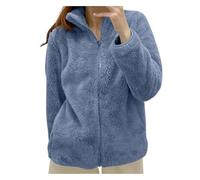 fleece hoodies jacket for women uk womens quilted jacket Fleece Winter Jackets for Women UK Warm Soft Fluffy Coats Causal Solid Color Long Sleeve Full Zip Jacket Elegant Callor Lapel