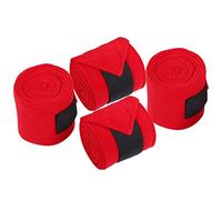 Fleece Horse Leg Wraps Non-Slip Bandage 4PCS Red for Durable Protection and Injury Prevention 11x300CM
