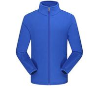 Fleece Jacket Men's Full Zip Stand-Up Collar Jacket Fleece Lined Warm Winter Jacket Plain Transition Jacket Windproof Windstopper Outdoor Jacket Slim Fit Long Sleeve Sports Jacket, blue, M
