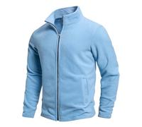 Fleece Jacket Mens Full Zip, Winter Coats for Men Full-Zip Microfleece Jackets with Pockets Casual Thermal Coat Plain Warm Sweatshirts Comfortable Outerwear for Sports Outdoor Hiking Walking