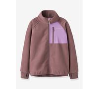 Fleece jacket with chest pocket and logo for kids NAME IT dusky pink