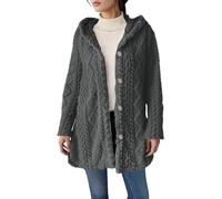 Fleece Jacket Women Flannel Hooded Long Sleeve Cardigans Plain Jacquard Fluffy Jacket Ladies Fuzzy Teddy Bear Coat Button Down Autumn Winter Outerwear Tops Plush Hoodie Blanket Thicken Warm Coats