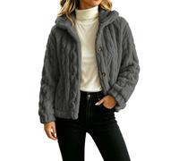 Fleece Jacket Women Fluffy Fuzzy Coat Winter Warm Sherpa Cosy Coast | Ladies Plain Cozy Furry Teddy Bear Jackets, Warm Winter Plush Thicken Outerwear Cardigan Jumper