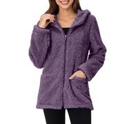 Fleece Jacket Women Fluffy Teddy Coat Zip up Hoodie Thick Fleece Jackets Cardigan with Pockets Sherpa Winter Fuzzy Hooded Coats Hoody Warm Overcoat Ladies Plus Size Hoodie Blanket Soft Jumper