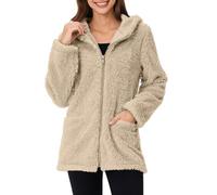 Fleece Jacket Women Fluffy Teddy Coat Zip up Hoodie Thick Fleece Jackets Cardigan with Pockets Sherpa Winter Fuzzy Hooded Coats Hoody Warm Overcoat Ladies Plus Size Hoodie Blanket Soft Jumper