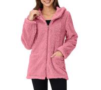 Fleece Jacket Women Fluffy Teddy Coat Zip up Hoodie Thick Fleece Jackets Cardigan with Pockets Sherpa Winter Fuzzy Hooded Coats Hoody Warm Overcoat Ladies Plus Size Hoodie Blanket Soft Jumper