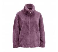 Fleece Jacket Women Full Zip Long - Teddy Fleece Jacket Women Plus Size Winter Warm Coats Sherpa Jackets No Hood Fluffy Jumper Long Sleeve Faux Fur Jackets Cozy Soft Casual Coats With Pockets Purple