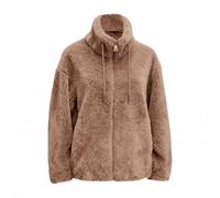 Fleece Jacket Women Full Zip Long - Teddy Fleece Jacket Women Plus Size Winter Warm Coats Sherpa Jackets No Hood Fluffy Jumper Long Sleeve Faux Fur Jackets Cozy Soft Casual Coats With Pockets Coffee