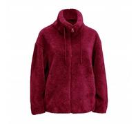 Fleece Jacket Women Full Zip Long - Teddy Fleece Jacket Women Plus Size Winter Warm Coats Sherpa Jackets No Hood Fluffy Jumper Long Sleeve Faux Fur Jackets Cozy Soft Casual Coats With Pockets Wine